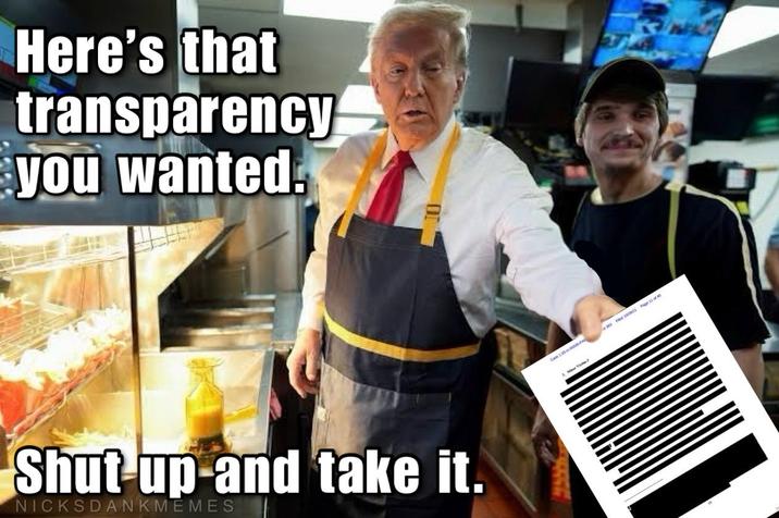 Here's that transparency you wanted. Shut-up-and take it. NICKSDANKMEMES Case 1.3000830 PAR
