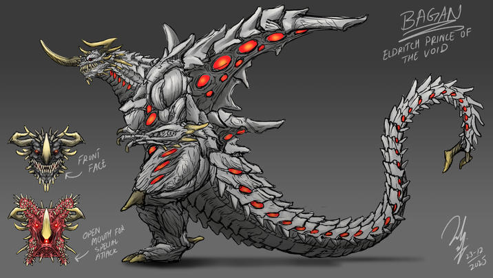 FRONT FACE BAGAN ELDRITCH PRINCE OF THE VOID OPEN MOUTH FOR SPECIAL ATTACK 23-12 2025