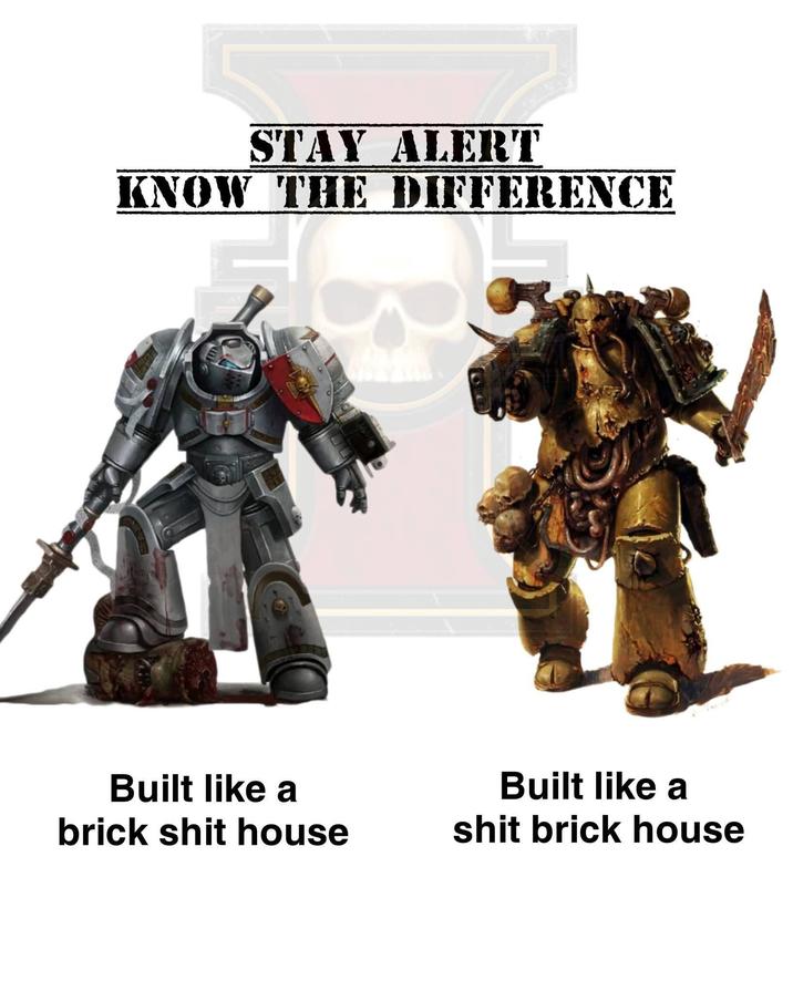 STAY ALERT KNOW THE DIFFERENCE Built like a brick s--- house Built like a s--- brick house