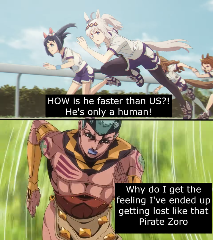 HOW is he faster than US?! He's only a human! Qu Why do I get the feeling I've ended up getting lost like that Pirate Zoro