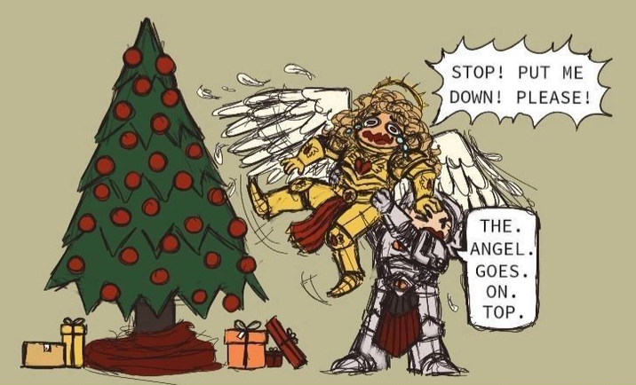 STOP! PUT ME DOWN! PLEASE! THE. ANGEL. GOES. ON. TOP.