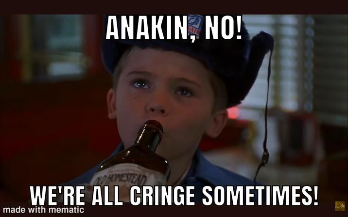 ANAKIN, NO! HOMESTEAD WE'RE ALL CRINGE SOMETIMES! made with mematic BUZZ