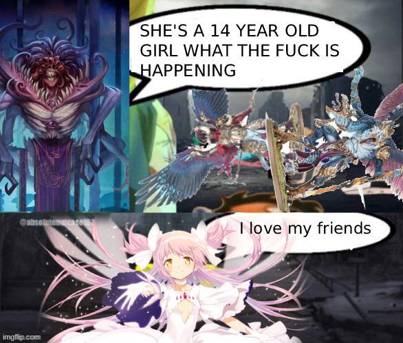 SHE'S A 14 YEAR OLD GIRL WHAT THE F--- IS HAPPENING Gabsolutenica 0107 I love my friends imgflip.com