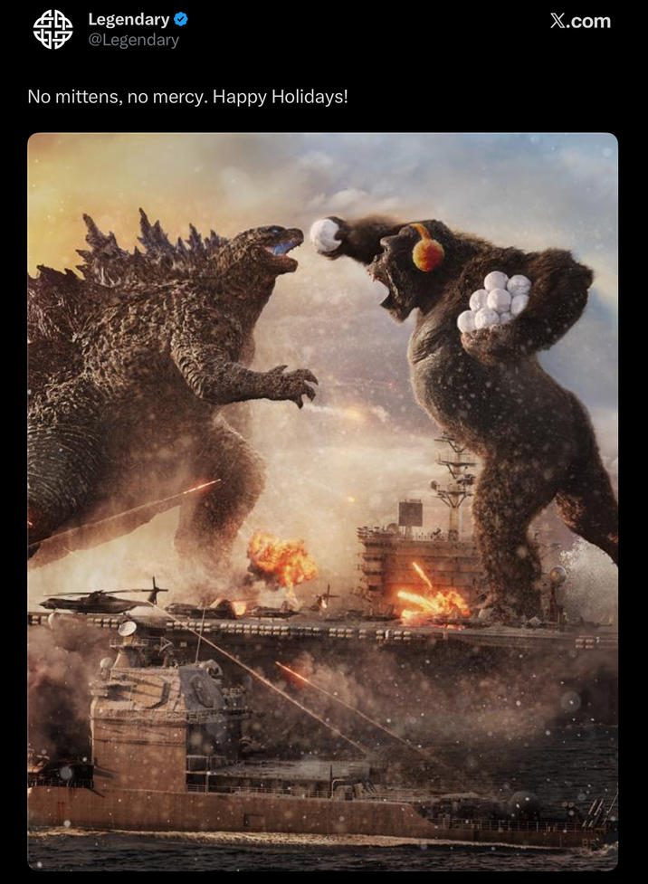 Legendary @Legendary No mittens, no mercy. Happy Holidays! E X.com