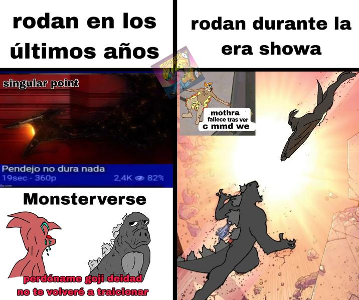 rodan en los últimos años singular point momrzus rodan durante la era showa Pendejo no dura nada 19sec-360p flip.com 2,4K 82% Monsterverse perdóname goji deidad no te volveré a traicionar mothra fallece tras ver c mmd we