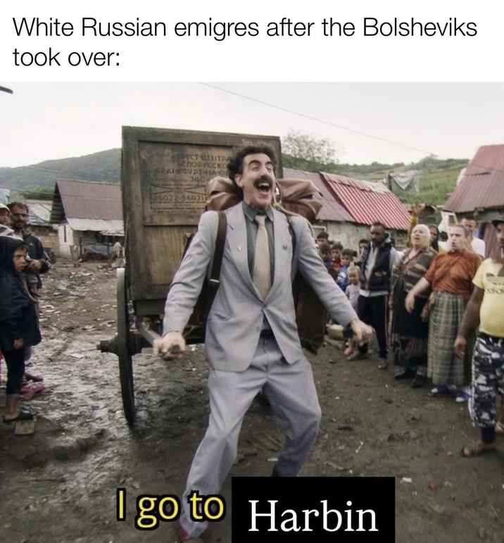 White Russian emigres after the Bolsheviks took over: PECT ELETRA "БЕЛОРУССКОЙ FAHRSVPT-HA-O 340 25022-56471 I go to Harbin