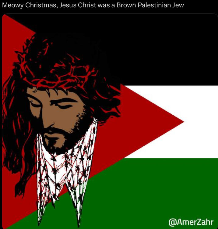 Meowy Christmas, Jesus Christ was a Brown Palestinian Jew @AmerZahr