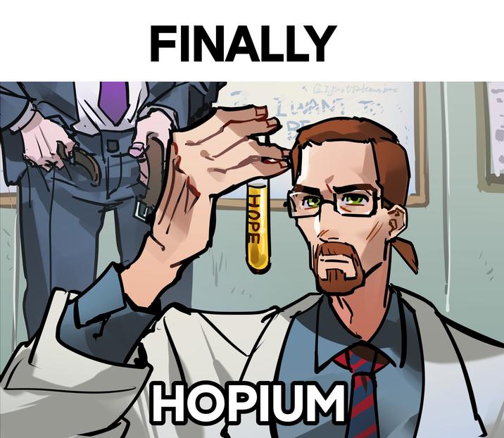 FINALLY Cal just plems bre - LWANT T HOPE ול HOPIUM