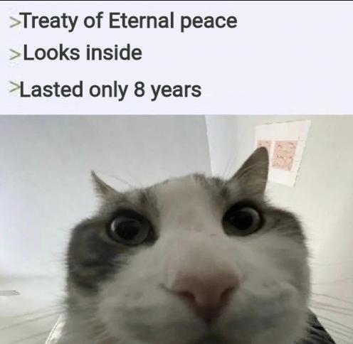 >Treaty of Eternal peace >Looks inside >Lasted only 8 years