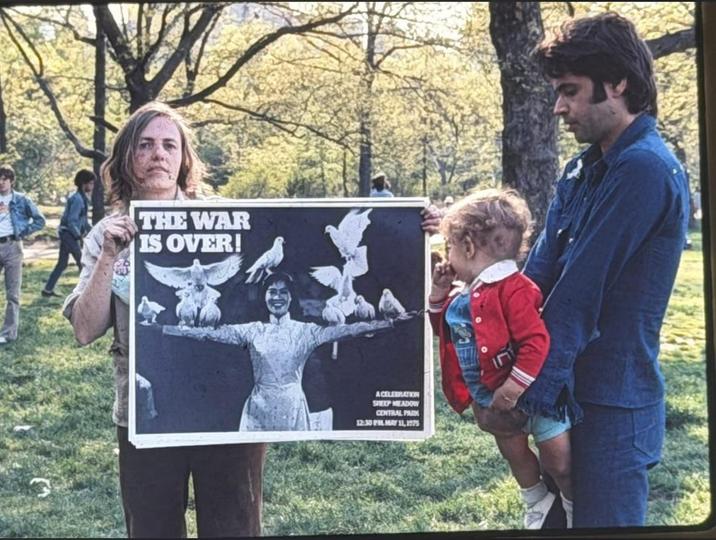 THE WAR IS OVER! ACELEBRATION SHEEP MEADOW CENTRAL PARK 12.30 PM. MAY 11,1975