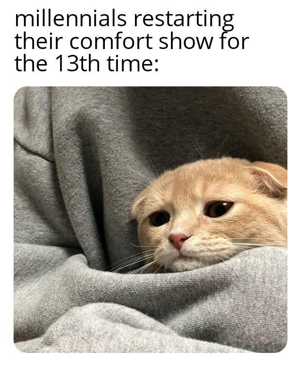 millennials restarting their comfort show for the 13th time: