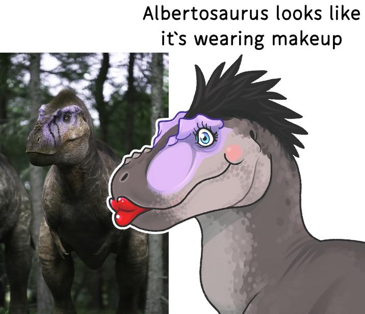 Albertosaurus looks like it's wearing makeup
