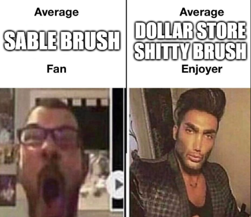 Average SABLE BRUSH Fan Average DOLLAR STORE S----- BRUSH Enjoyer 4400