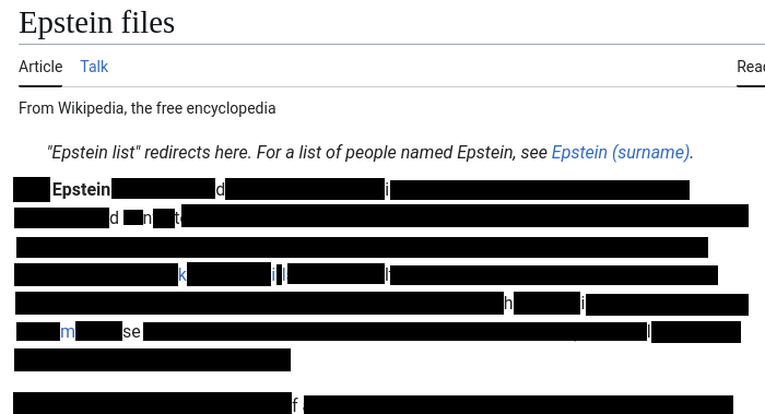 Epstein files Article Talk From Wikipedia, the free encyclopedia "Epstein list" redirects here. For a list of people named Epstein, see Epstein (surname). Epstein se Rea