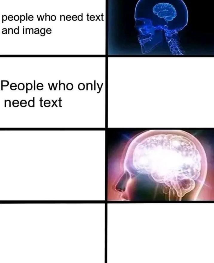 people who need text and image People who only need text