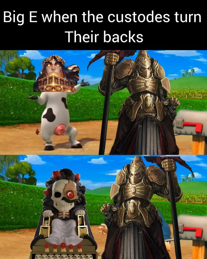 Big E when the custodes turn Their backs