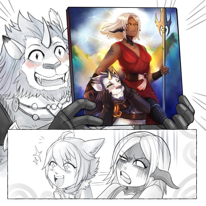 Taking inspiration from the Bowser's painting meme, this uses several fan characters from "Final Fantasy 14"