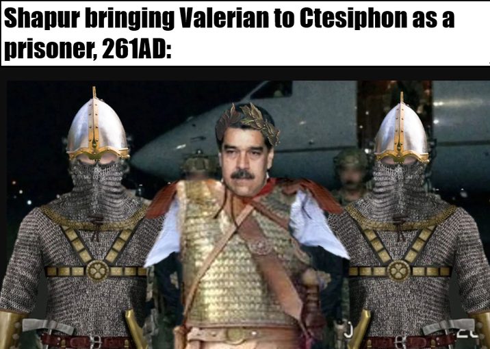 Shapur bringing Valerian to Ctesiphon as a prisoner, 261AD: