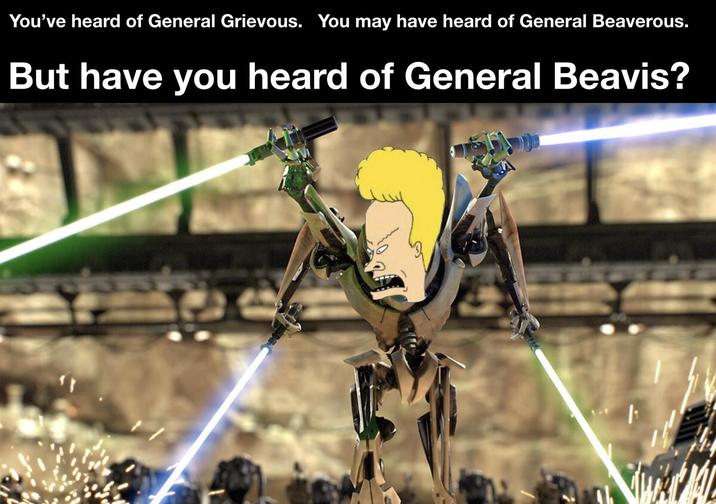 You've heard of General Grievous. You may have heard of General Beaverous. But have you heard of General Beavis? 13