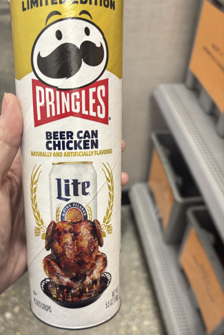 PRINGLES BEER CAN CHICKEN NATURALLY AND ARTIFICIALLY FLAVORED Lite POTATO CRISPS AFINE PILSNER 5502
