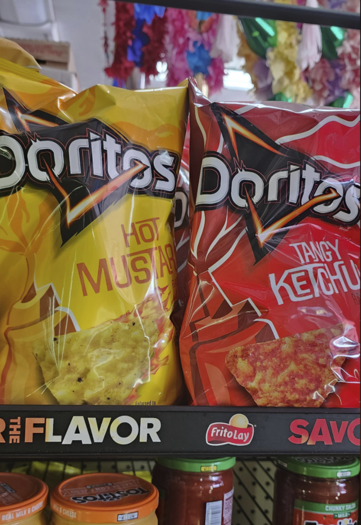 Dorites Dorites HO MUSTAR TANGY KETCHU Enlarged to REFLAVOR REAL MILK & CHE CHEESE Frito Lay SAV CHUNKY SALS MILD