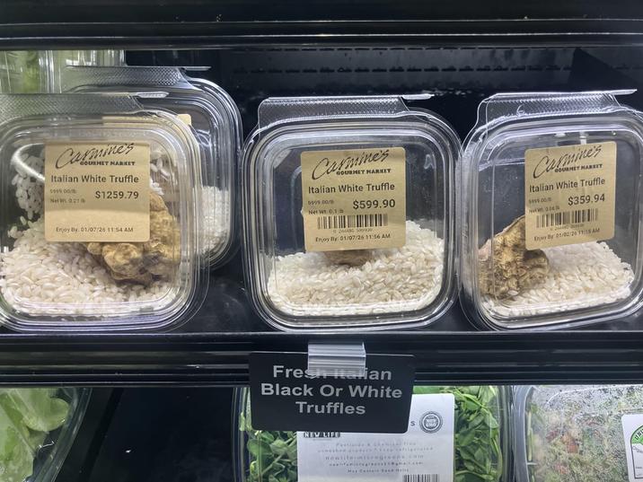 0 244480 599930 Enjoy By: 01/07/26 11:56 AM Carmine's GOURMET MARKET Italian White Truffle 5999 00/1b Net W 0.06 b $359.94 Carmine's GOURMET MARKET Italian White Truffle 5999.00/lb Net Wt. 0.21 lb $1259.79 Enjoy By: 01/07/26 11:54 AM Carmines GOURMET MARKET Italian White Truffle 5999.00/lb Net Wt. 0.1 lb $599.90 Fresh alan Black Or White Truffles NON S CHO NEW LIFE Pesticide & Chamisai free unwashed adust keep tefrigerated newlife-microgreens.com wifmicrogreens23@gmail.com May Contain Seed Hulls 246490 35994 Enjoy By: 01/02/26 11:15 AM AND Orga Lot