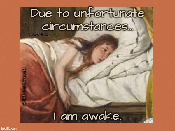 Artist Carl Frosch Due to unfortunate circumstances Das 5/24 imgflip.com I am awake.