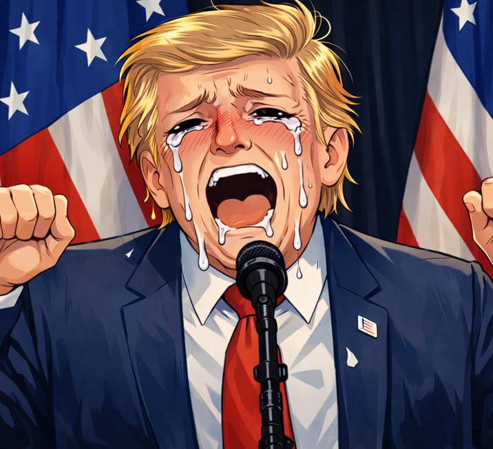 A viral clip of Trump acting like a cute anime girl has been going viral, during a recent news interview.