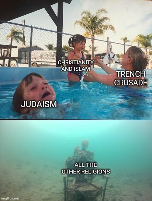 imgflip.com JUDAISM CHRISTIANITY AND ISLAM ALL THE OTHER RELIGIONS TRENCH CRUSADE