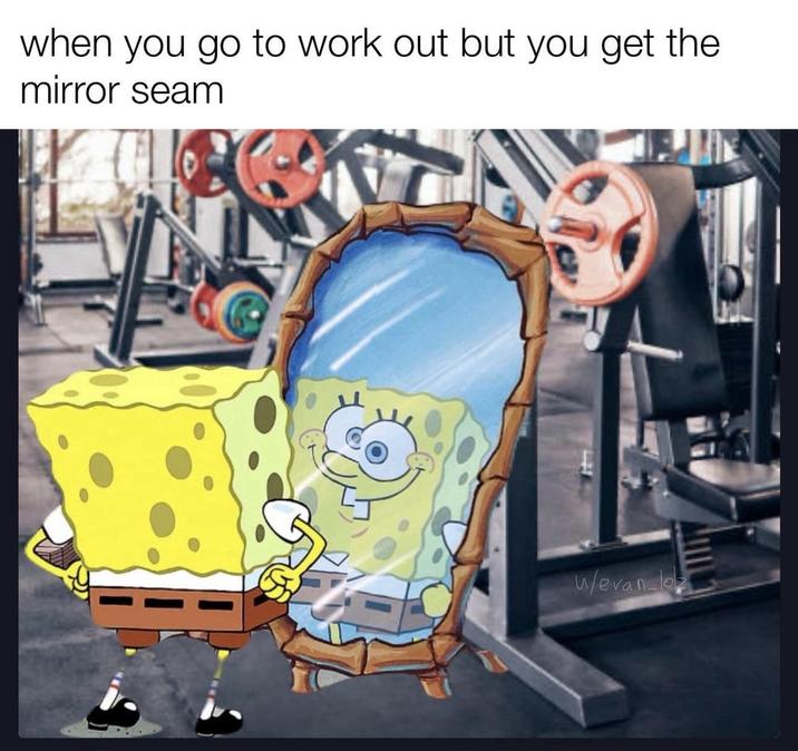 when you go to work out but you get the mirror seam w/evan lo
