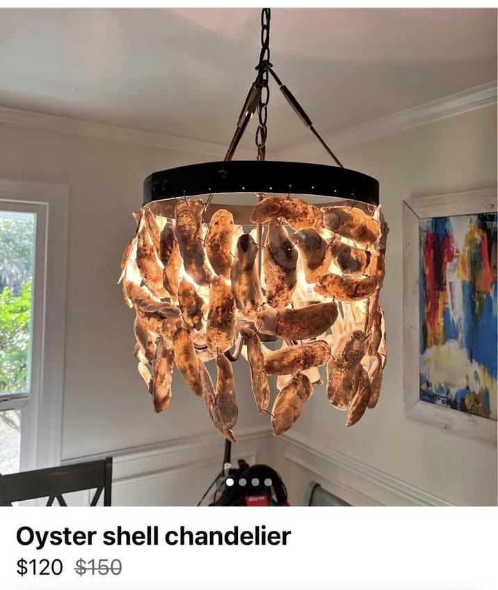 Oyster shell chandelier $120 $150