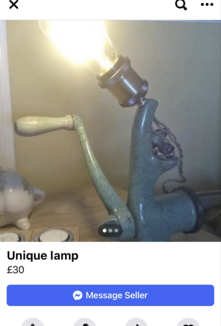 Unique lamp £30 Message Seller