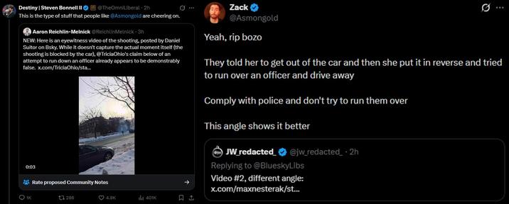 Streamers Destiny and Asmongold on the Minneapolis ICE shooting. Destiny doesn't like it, Asmongold defends ICE.