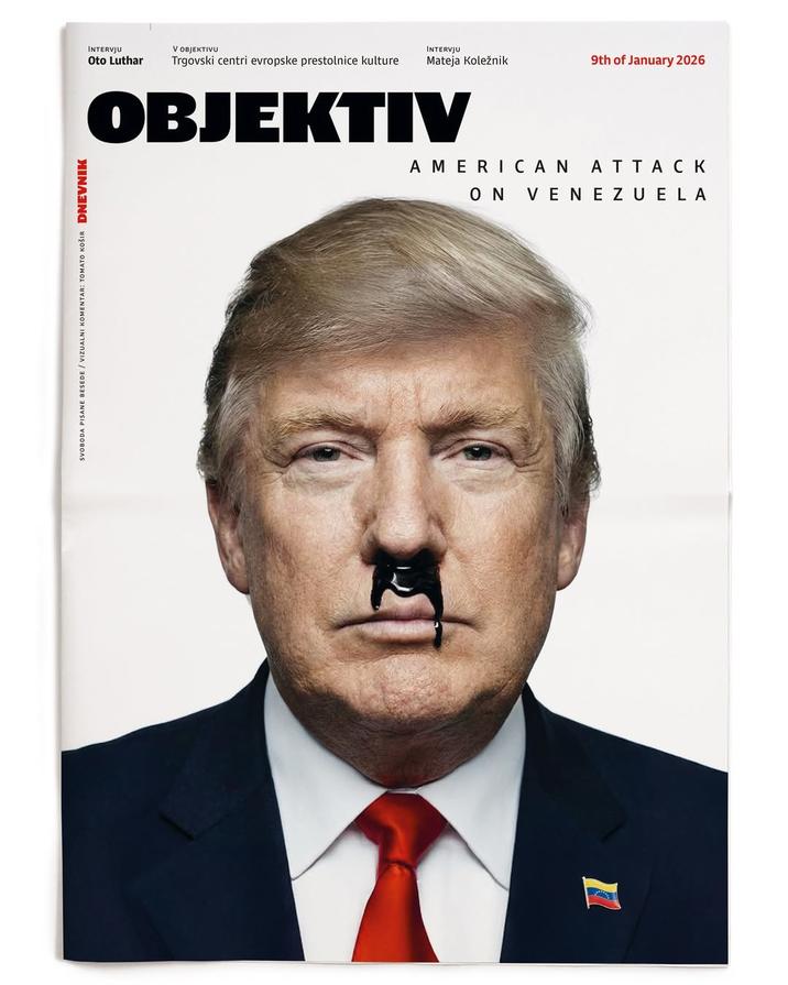 SVOBODA PISANE BESEDE / VIZUALNI KOMENTAR: TOMATO KOŠIR DNEVNIK INTERVJU Oto Luthar V OBJEKTIVU INTERVJU Trgovski centri evropske prestolnice kulture Mateja Koležnik 9th of January 2026 OBJEKTIV AMERICAN ATTACK ON VENEZUELA