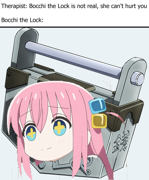 Therapist: Bocchi the Lock is not real, she can't hurt you Bocchi the Lock: 金鏡