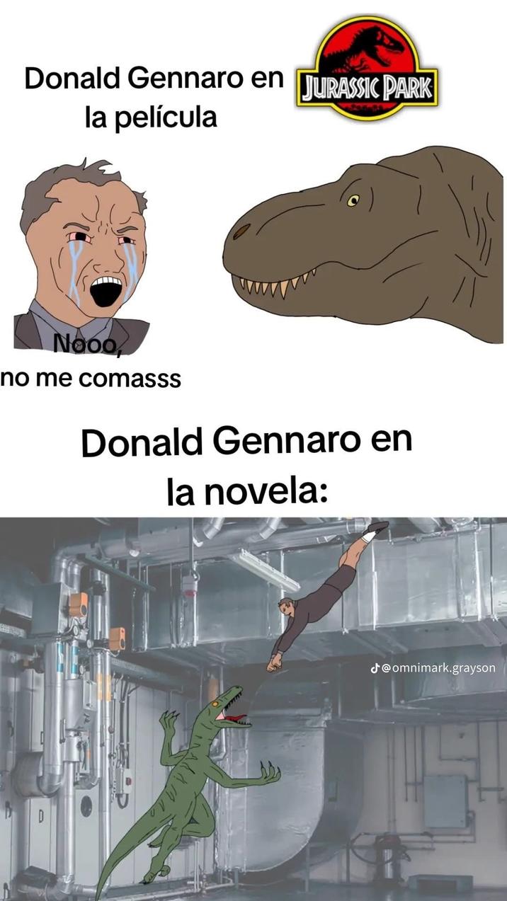 Donald Gennaro en JURASSIC PARK la película Nooo, no me comasss Donald Gennaro en la novela: D @omnimark.grayson