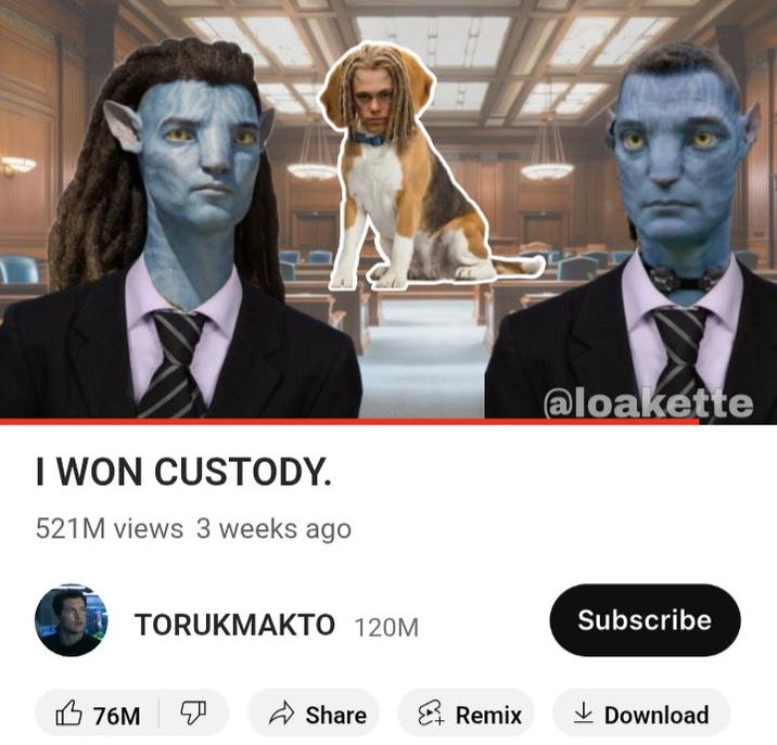 I WON CUSTODY. 521M views 3 weeks ago 76M TORUKMAKTO 120M @loakette Subscribe Share Remix ✓ Download