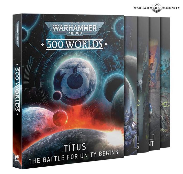 WARHAMMER 500 WORLDS E WARHAMMER 40,000 500 WORLDS TITUS THE BATTLE FOR UNITY BEGINS WARHAMMER COMMUNITY