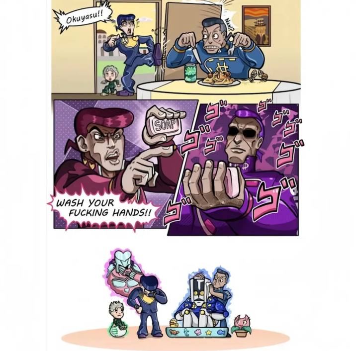 Okuyasu!! WASH YOUR F------ HANDS!! SOAP 00 00. 00