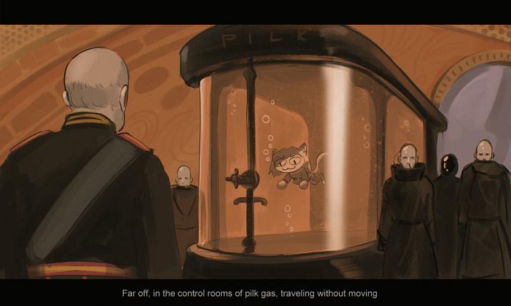 PILR Far off, in the control rooms of pilk gas, traveling without moving