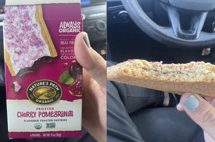 ALWAYS ORGANIC MADE WI REAL FRU NO ARTIFIC FLAVO OR SYNTHE COLOR NATURE'S PATH ORGANIC FROSTED CHERRY POMEGRANATE FLAVORED TOASTER PASTRIES M USDA ORGANIC VERIFIED 6 PASTRIES NET WT. 11 oz (312g)