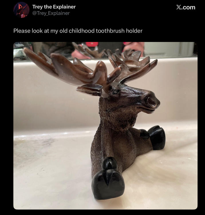 Trey the Explainer @Trey Explainer Please look at my old childhood toothbrush holder X.com