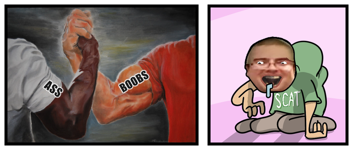 Just the StoneToss comic Acquired Tastes (2019-02-05) applied to the template of the meme that inspired it.