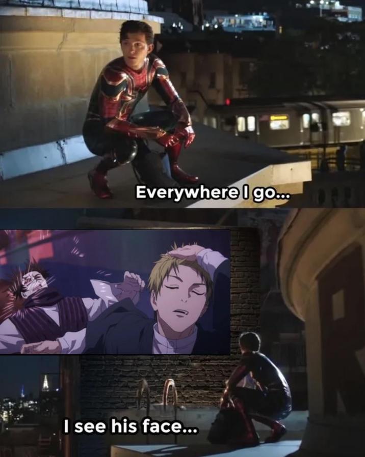 An "Everywhere I Go, I See His Face":https://knowyourmeme.com/memes/everywhere-i-go-i-see-his-face meme shared on Reddit amid the Naoya Hair Flip meme's virality in mid-January 2026.