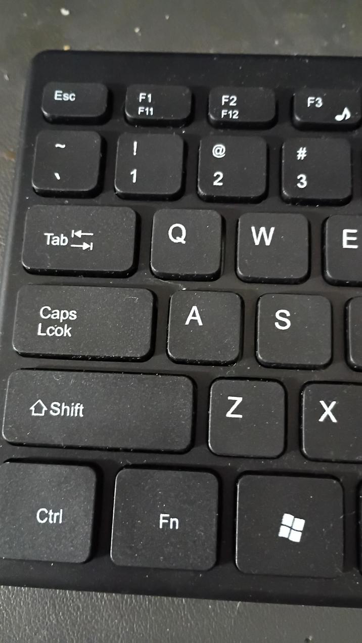 Esc F1 F11 222 F2 F12 1 @ 2 F3 #3 K Tab Q W E Caps Look A S Shift Ctrl Fn N X