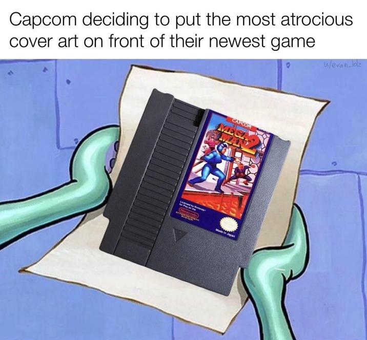 Capcom deciding to put the most atrocious cover art on front of their newest game. CAPCOM for by Nintendo Nintendo ENTERTA TERTAINME STEERT Made in Japan w/evan_lolz
