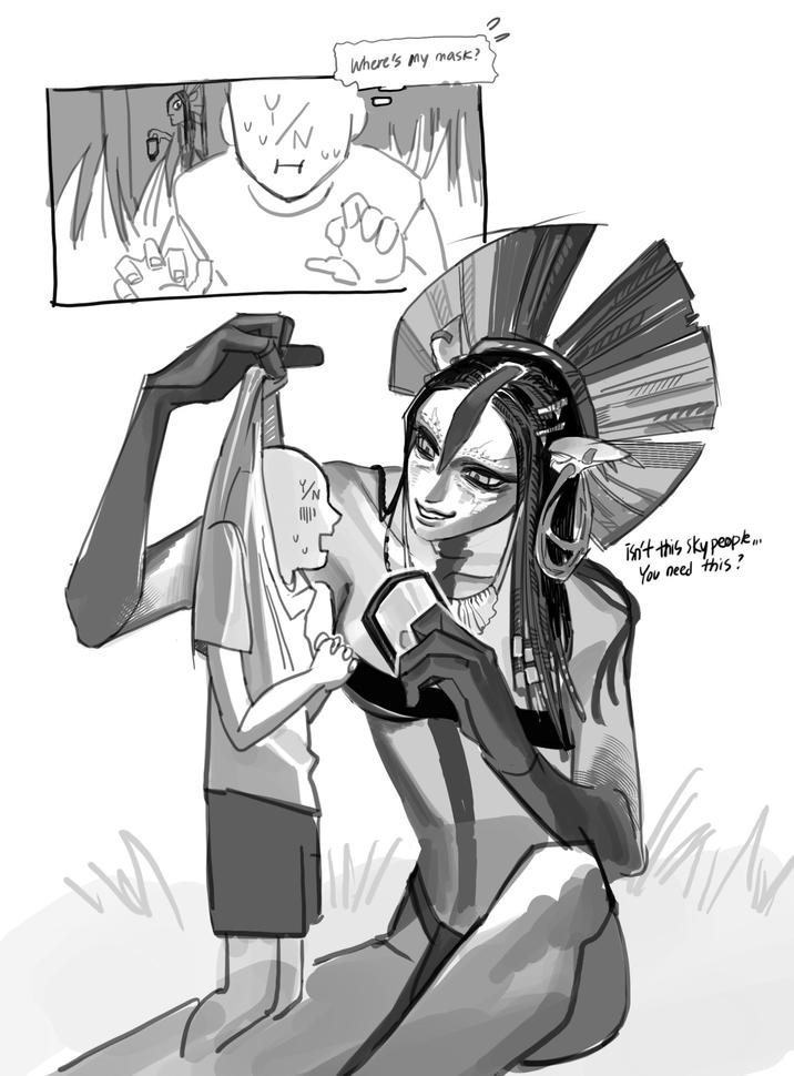 H Where's my mask? isn't this sky people ... You need this?
