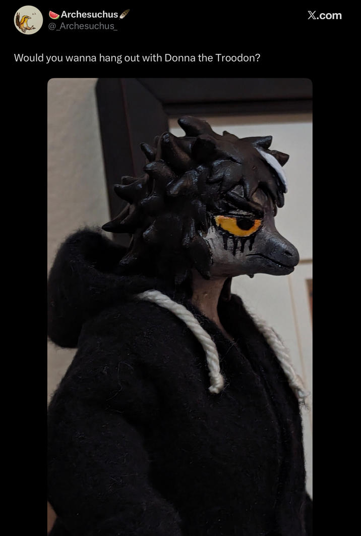 Archesuchus _Archesuchus_ Would you wanna hang out with Donna the Troodon? X.com