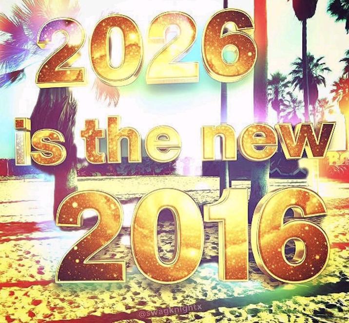 An album cover graphic reading "2026 is the new 2016." 