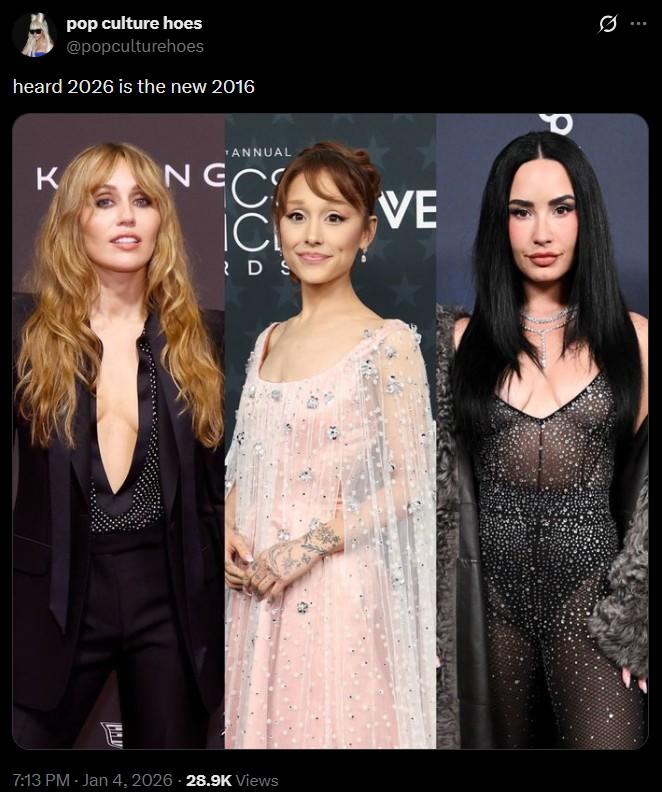 pop culture hoes @popculturehoes heard 2026 is the new 2016 K ANNUAL NEC CVE DS P E 7:13 PM - Jan 4, 2026-28.9K Views